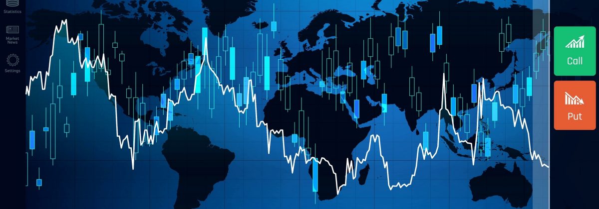 Web interface of binary option trading, financial statistics with asset pricing